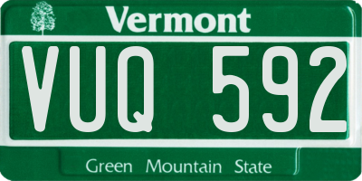 VT license plate VUQ592