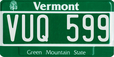 VT license plate VUQ599