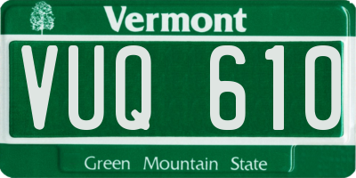 VT license plate VUQ610