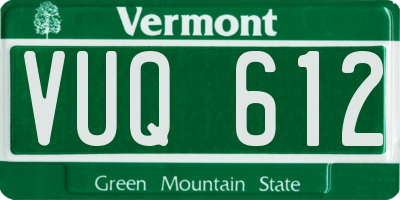 VT license plate VUQ612