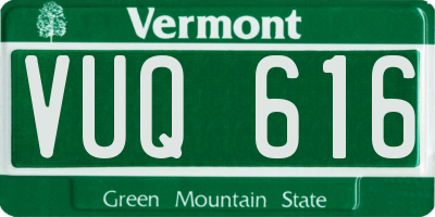 VT license plate VUQ616