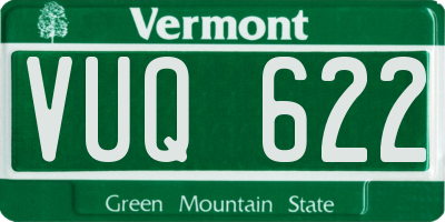 VT license plate VUQ622