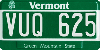 VT license plate VUQ625