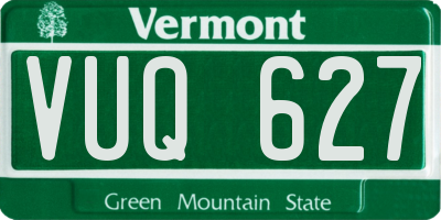 VT license plate VUQ627