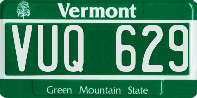 VT license plate VUQ629