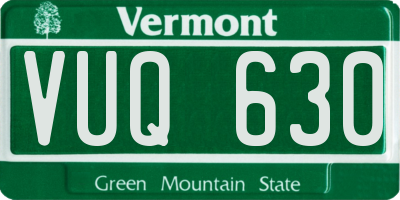 VT license plate VUQ630