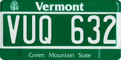VT license plate VUQ632