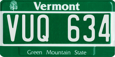 VT license plate VUQ634