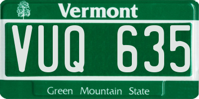 VT license plate VUQ635