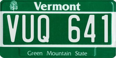 VT license plate VUQ641