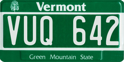 VT license plate VUQ642
