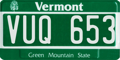 VT license plate VUQ653