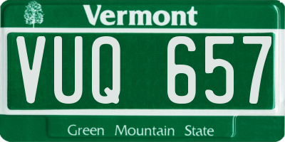 VT license plate VUQ657