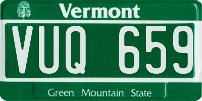 VT license plate VUQ659