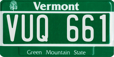 VT license plate VUQ661