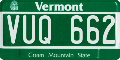 VT license plate VUQ662