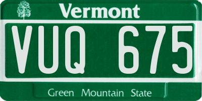 VT license plate VUQ675