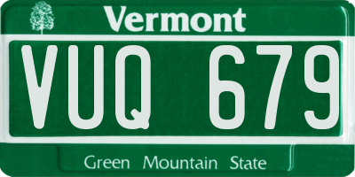 VT license plate VUQ679