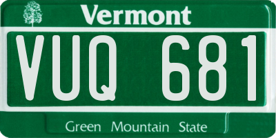VT license plate VUQ681