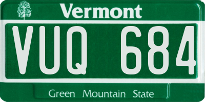 VT license plate VUQ684