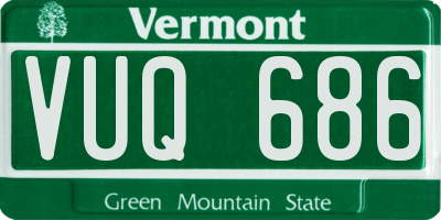 VT license plate VUQ686