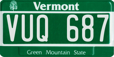 VT license plate VUQ687