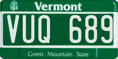 VT license plate VUQ689