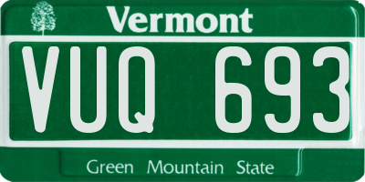 VT license plate VUQ693