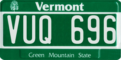 VT license plate VUQ696