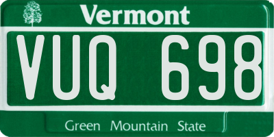 VT license plate VUQ698