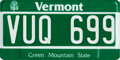 VT license plate VUQ699
