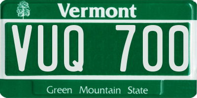 VT license plate VUQ700