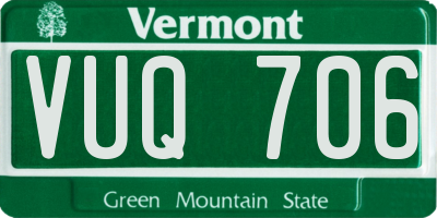 VT license plate VUQ706