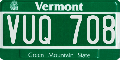VT license plate VUQ708