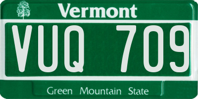VT license plate VUQ709