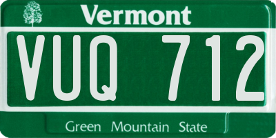 VT license plate VUQ712
