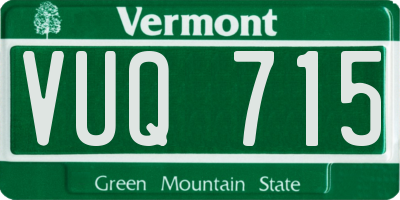 VT license plate VUQ715
