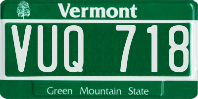 VT license plate VUQ718