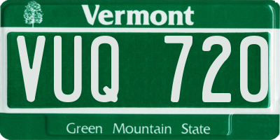 VT license plate VUQ720