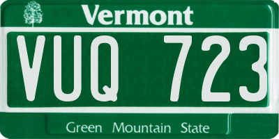 VT license plate VUQ723