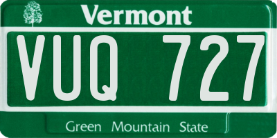 VT license plate VUQ727