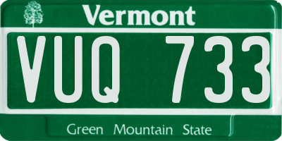 VT license plate VUQ733