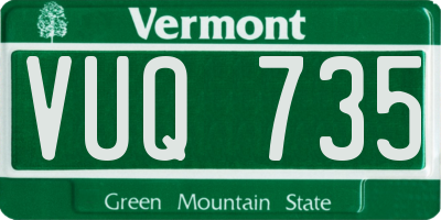 VT license plate VUQ735