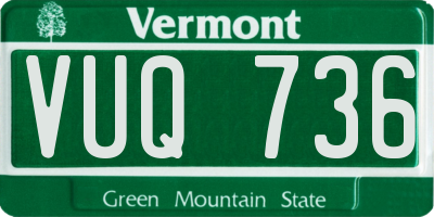 VT license plate VUQ736