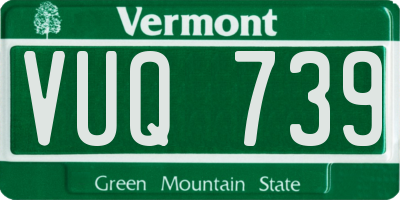 VT license plate VUQ739