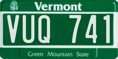 VT license plate VUQ741