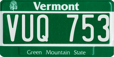 VT license plate VUQ753