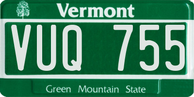 VT license plate VUQ755