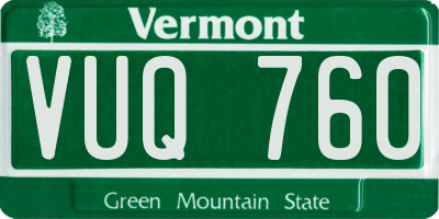 VT license plate VUQ760