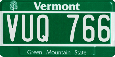 VT license plate VUQ766